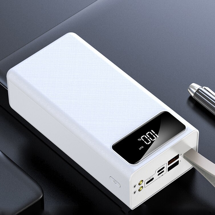 Power Bank 80000mAh Large Capacity Portable Charger 2USB Port Outdoor Fast Charging Power Bank for Xiaomi Samsung IPhone: white