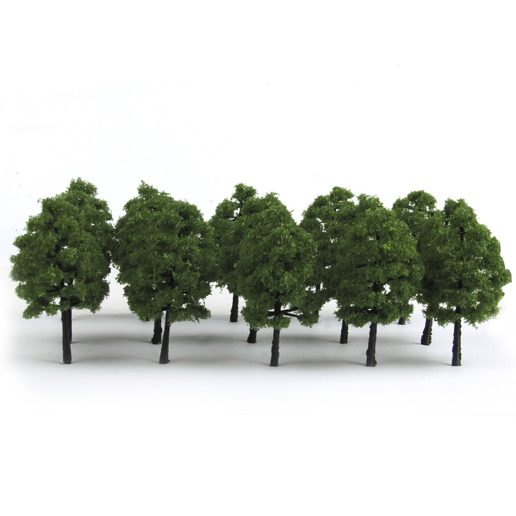 20 Stuks Plastic Model Bomen Trein Spoorweg Landschap Layout 1:100 Schaal Donkergroen Miniatuur Landschap Accessoire