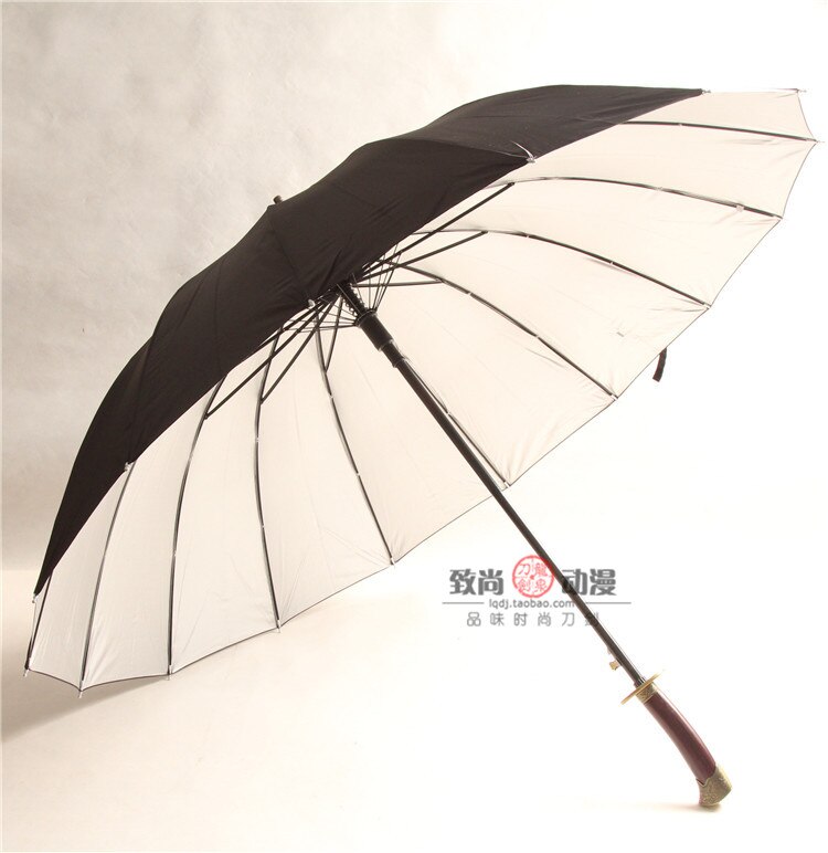 Katana Umbrella Sword Long Handle Uv Protection Adult Black Windproof Japanese Umbrella Outdoor Guarda Chuva Rain Gear BD50UU