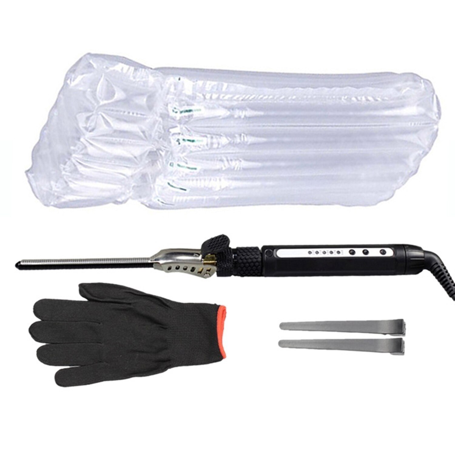 Unisex Hair Crimper 7mm Curly Styling Tools Curling Iron 230&amp;deg;C Temperature Adjustable Hair Curler Anti Hair Bangs Machine: bubble bag / AU