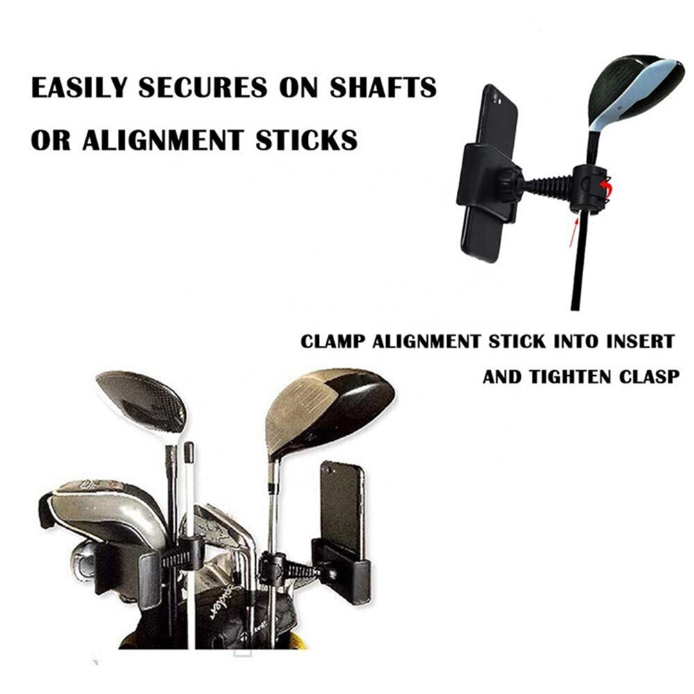 360 Rotating Golf Swing Training Recording Aids Cellphone Clip Mount Holder Easy to Operate Golf Accessories Training Aids