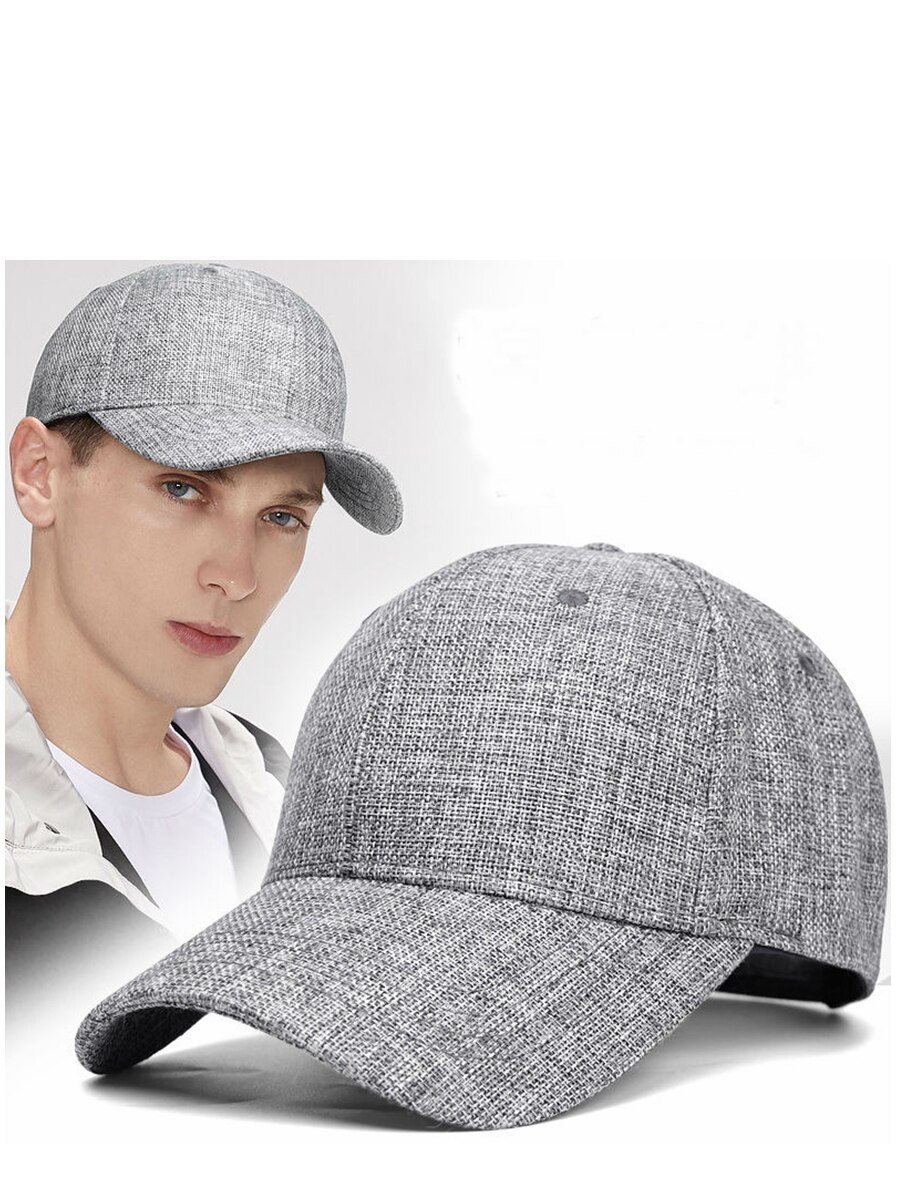 Cappelli da baseball in lino sintetico profondo di grandi dimensioni uomo estate all&#39;aperto berretto da sole fresco uomo cappellini snapback sportivi di grandi dimensioni 55-60cm 60-66cm