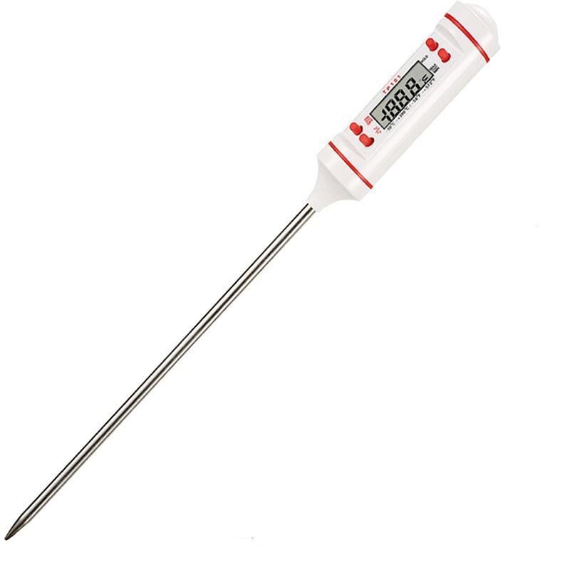 Kitchen Oil Thermometer Needle Food Thermometer Instant Read Meat Temperature Meter Tester With Probe For Candle Making Wax: white