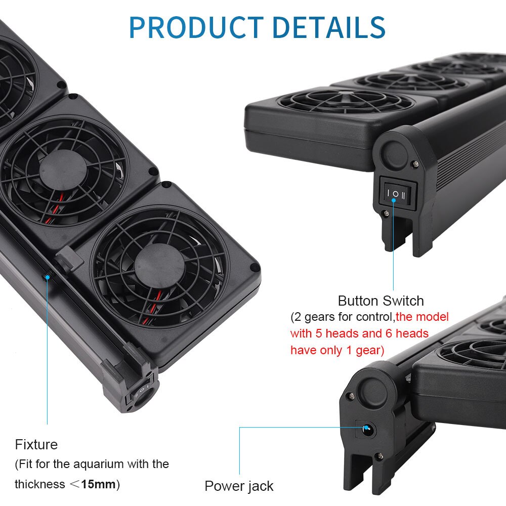 1/2/3/4 Fans Aquarium Kühler Einstellbare Wind Lüfter Wasserkühler Kalten Wind Maker für Aquarium temperatur Controller