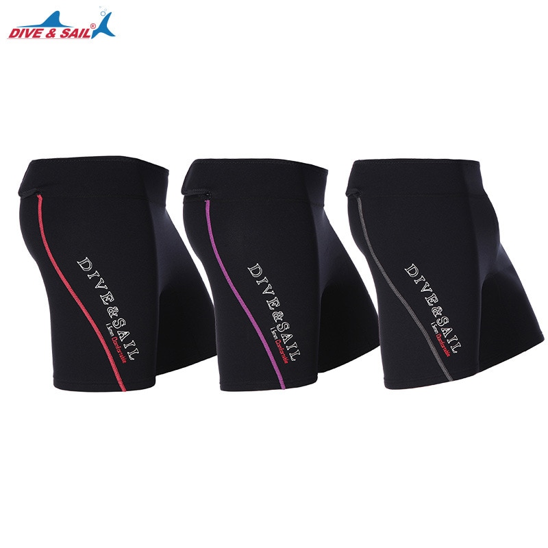 DIVE&SAIL 1.5mm Neoprene Diving Shorts Men Women Wetsuit Winter Warm Swimming Trunks Beach Short Pants for Rowing Diving Surfing