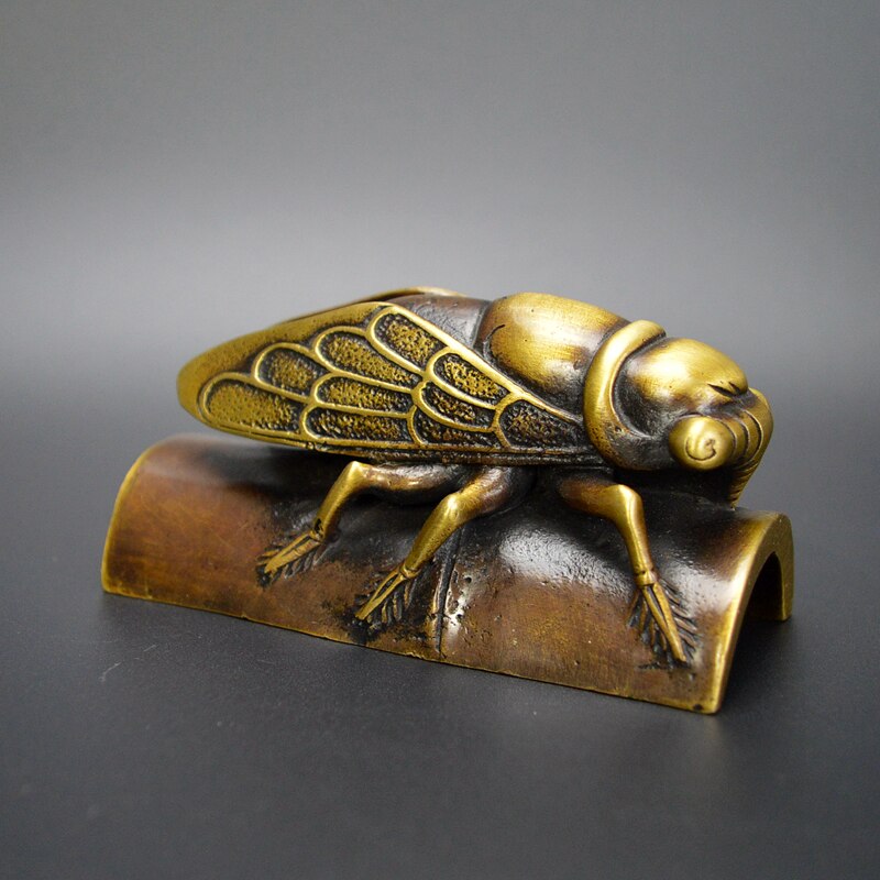 Metal Paperweight Lovely Cicada Paper Weight Chinese Calligraphy Bronze Paperweights Living/Study Room Decoration