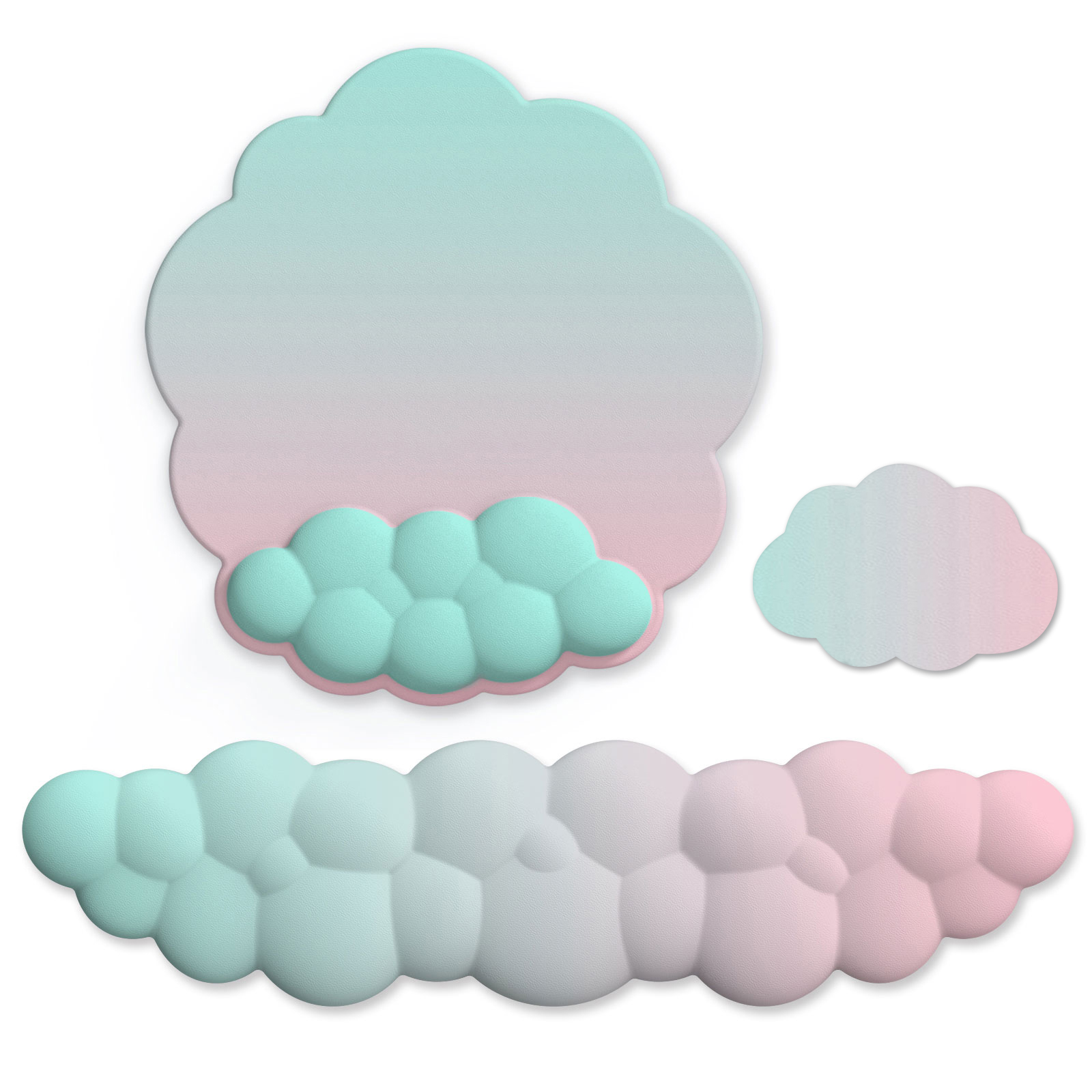 Alfombrilla para teclado para juegos con gradiente de nube, alfombrilla para muñeca, alfombrilla para muñeca, alfombrilla para ratón, memoria de espuma ergonómica Laika, soporte antideslizante para oficina: Azul marino