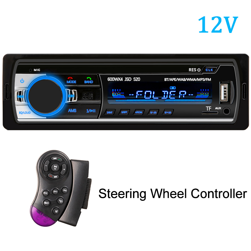 Radio Estéreo Digital con Bluetooth para coche, reproductor MP3, 60W x 4, FM, Audio, música, USB/SD, entrada auxiliar en el tablero: BLANCO