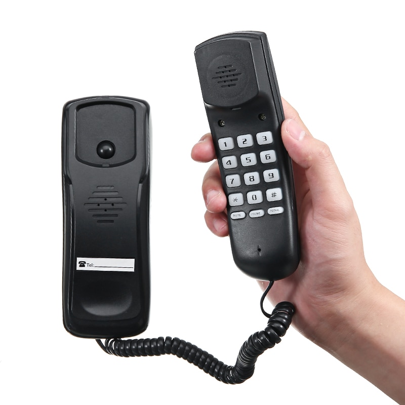 Black Home Office Wall Mount Corded Wired Telephone Desktop Business Phone Desktop Home Wired Phone For Hotel Family