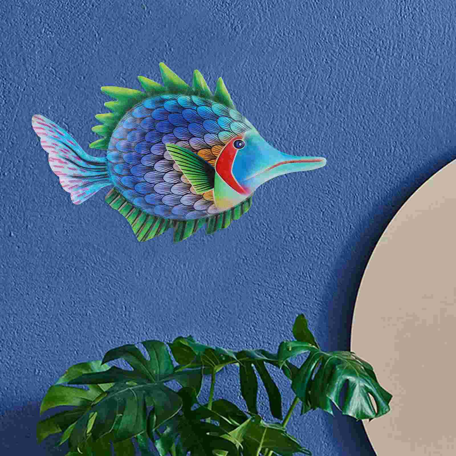 Metal Ocean Fish Wall Decor Outdoor Indoor Art Sculpture Hanging Decoration