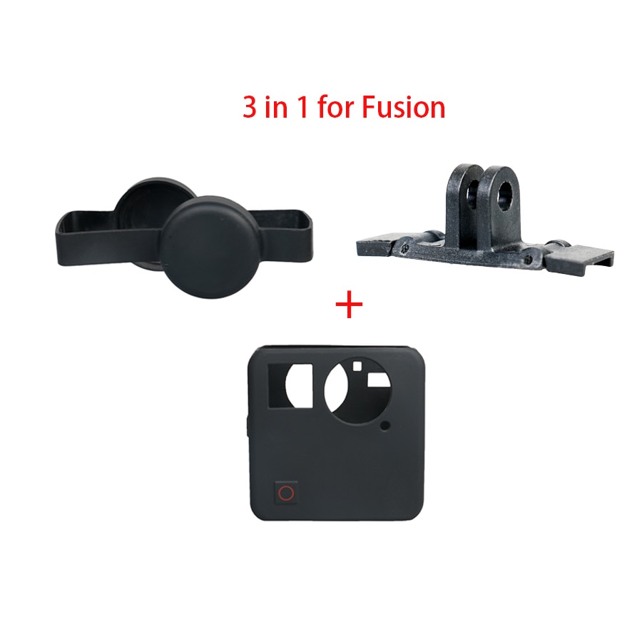 Voor Fusion Lensdop Body Zachte Bescherming Case Cover Adapter Stand Holder Gopro Fusion 4 k Action Sport Camera Accessoires Kit