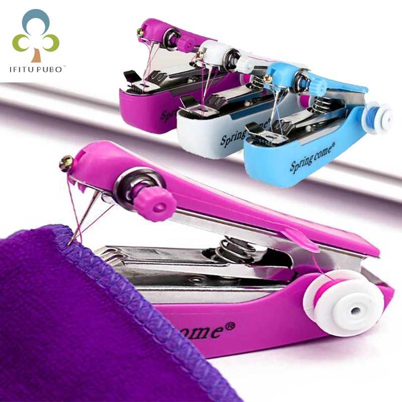 1Pcs Mini Manual Sewing Machine Portable Compact Easy To Operate Durable Beautiful Practical Needlework Tool ZXH