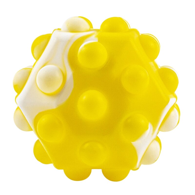 Pop Ball Fidget Toy 3D Fidget Ball Push Bubble Help People Relieve Stress Interactive Sensory Toy Non-toxic Harmless: White yellow