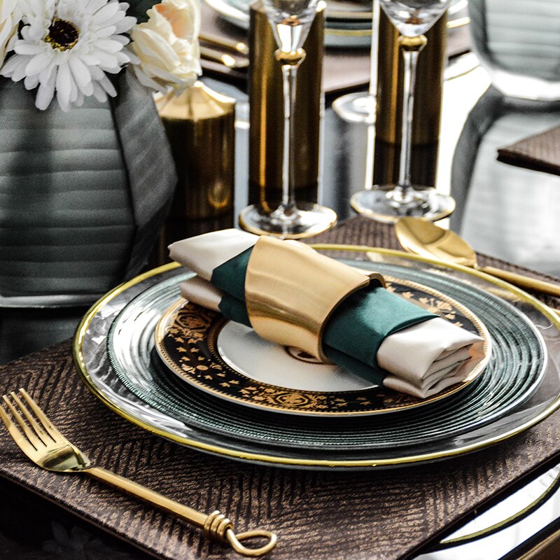 Dinner Plates 12inch Large Size Dessert Plates Bone China Steak Dishes Large Size Serving Tray Tableware