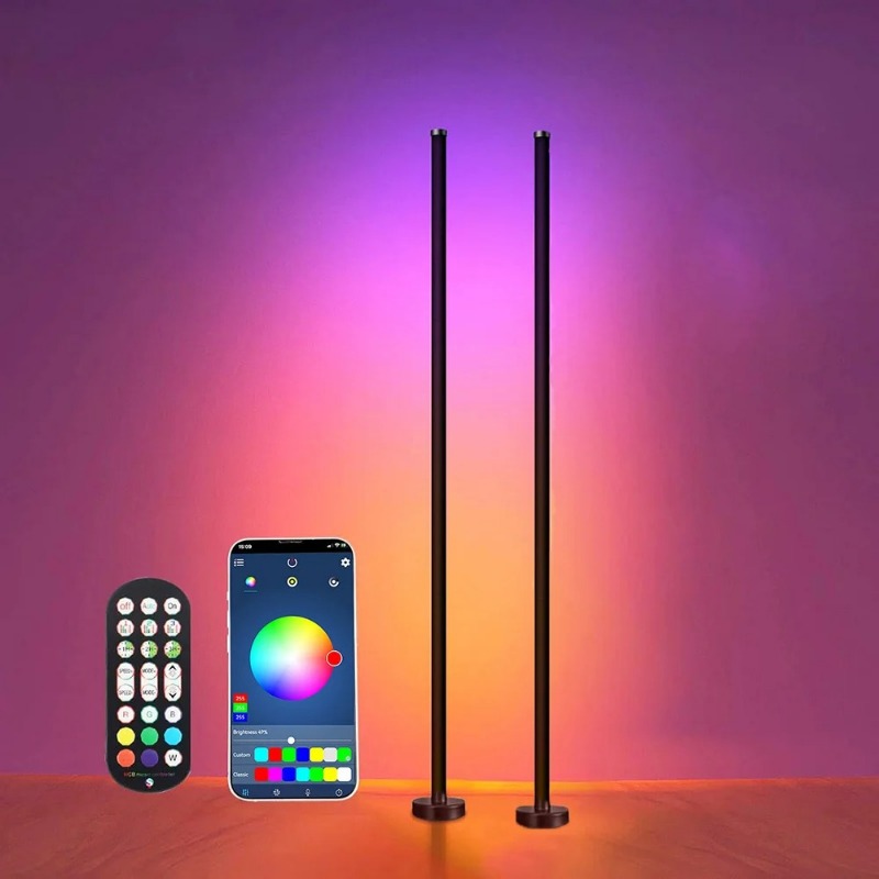 LED Atmosphere Lamp Floor Lamp RGB Remote Control and APP Control Music Synchronization Lighting Esports Game Mood Table Lamp: Warm White