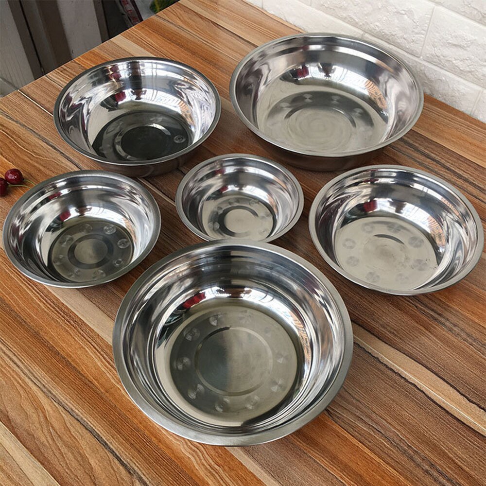 Stainless Steel Bowl Korean 1pcs Kitchen Restaurant Dinner Soup Rice Bowl 6 Sizes Optional 13-23cm