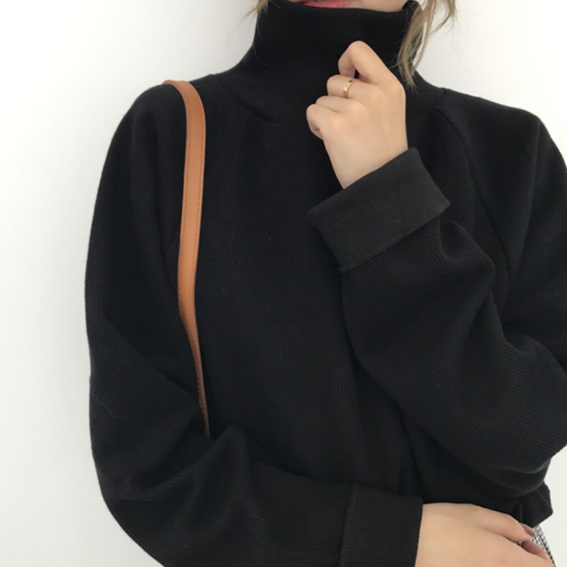 2020 outono inverno camisola de gola alta de malha jumper das mulheres novas blusas casuais solto manga longa jaqueta pullovers feminino topo
