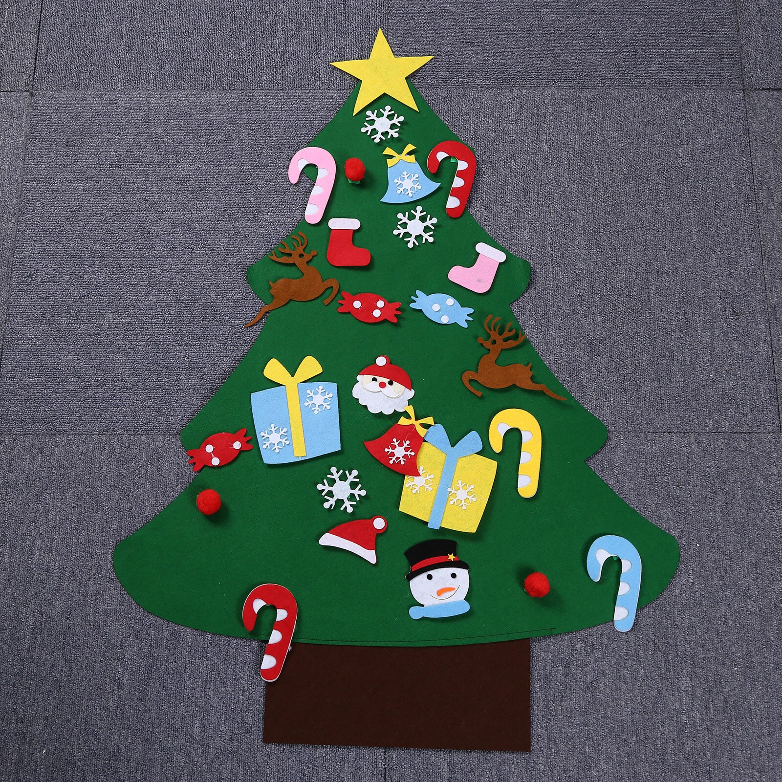 DIY Felt Christmas Tree - Detachable Ornaments Wall Hanging Decor for Kids Toddlers Christmas Year Xmas Decorations