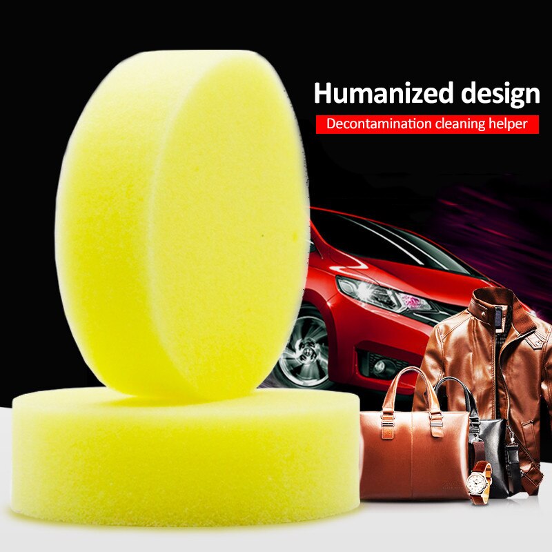 Durable Round Yellow Wax Sponges Shoes Polish Sponge Marbles Wax Foam Sponges Glasses Floors Wax Sponge Clean Supplies