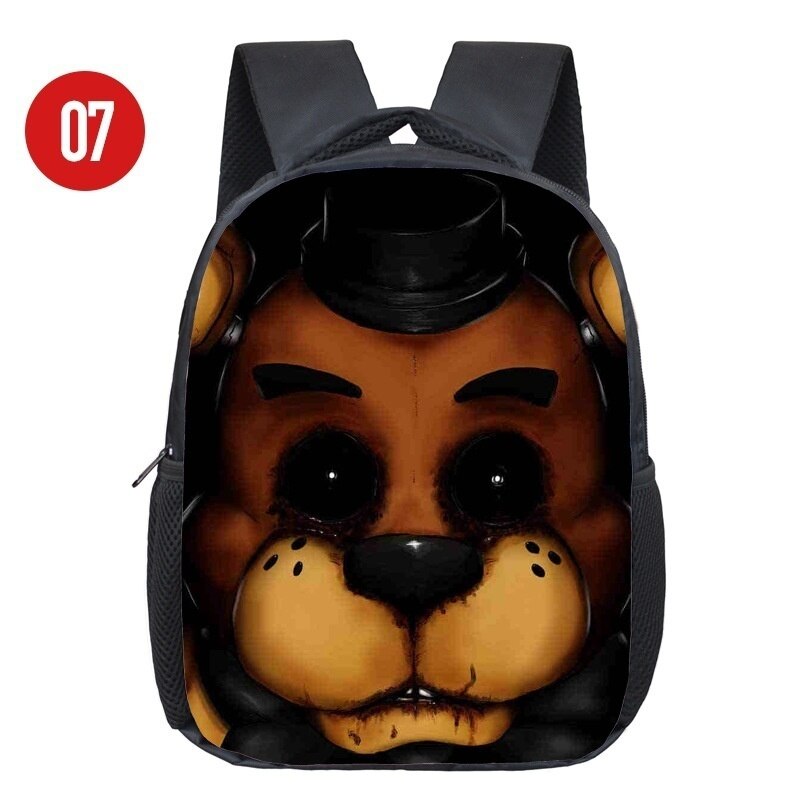 Mochilas de 12 pulgadas de cinco noches para niños pequeños de Freddy, mochilas escolares FNAF, mochilas preescolares para niños, mochila de viaje Freddy: Dorado