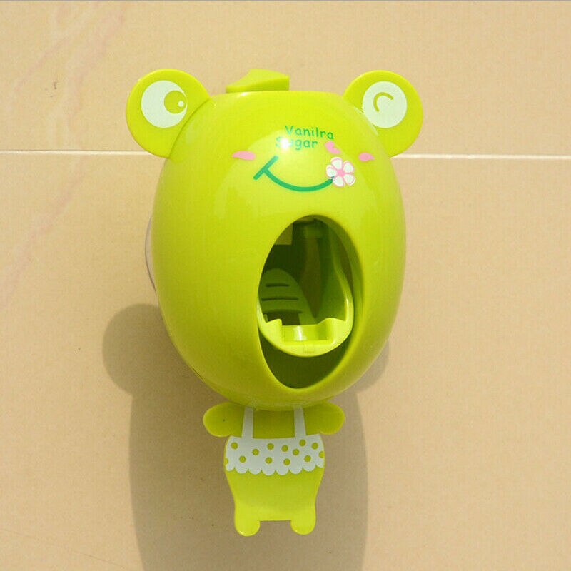 Cartoon Style Auto Toothpaste Dispenser Device Easy Squeeze Wall Mount Home Decor Kids US