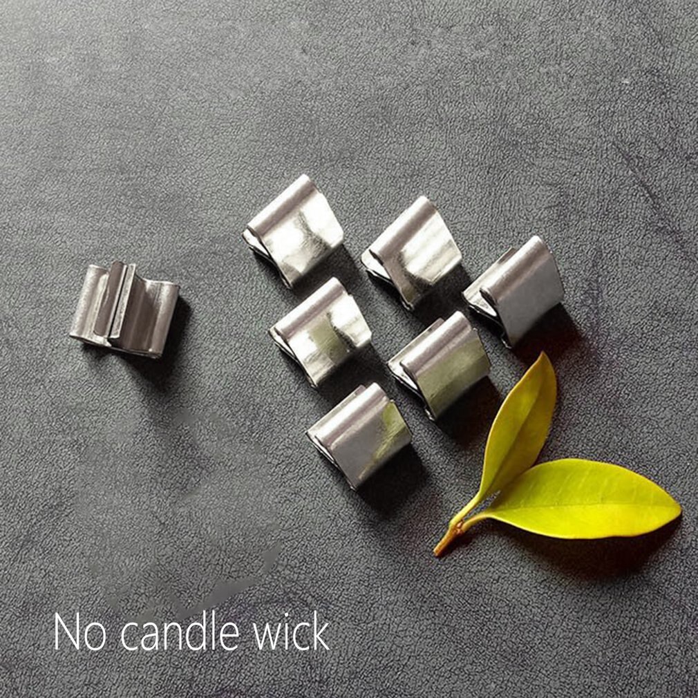 Wooden Wick Wax Handmade Candle Wooden Core With Sustainer Tab DIY Candle Making Supplies Metal Base