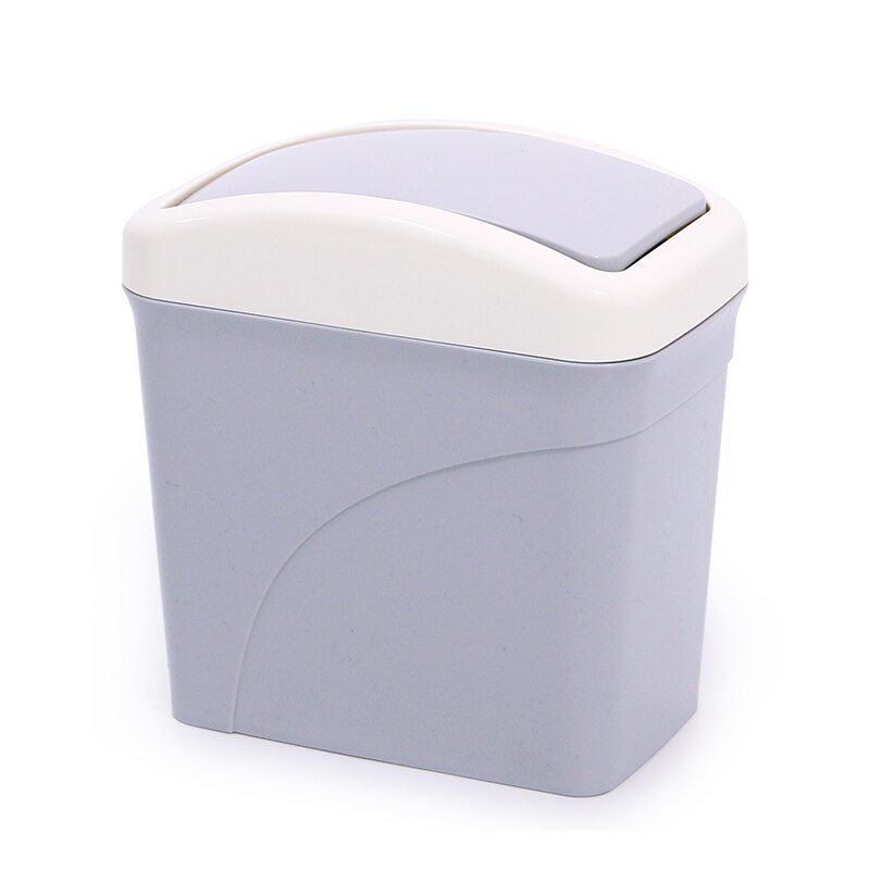 Rolling Cover Type Kleine Prullenbak Recycling Afval Bin Vuilnis Papiermand Badkamer Prullenbak Vuilnis Container Bakken: Gray-Rectangular