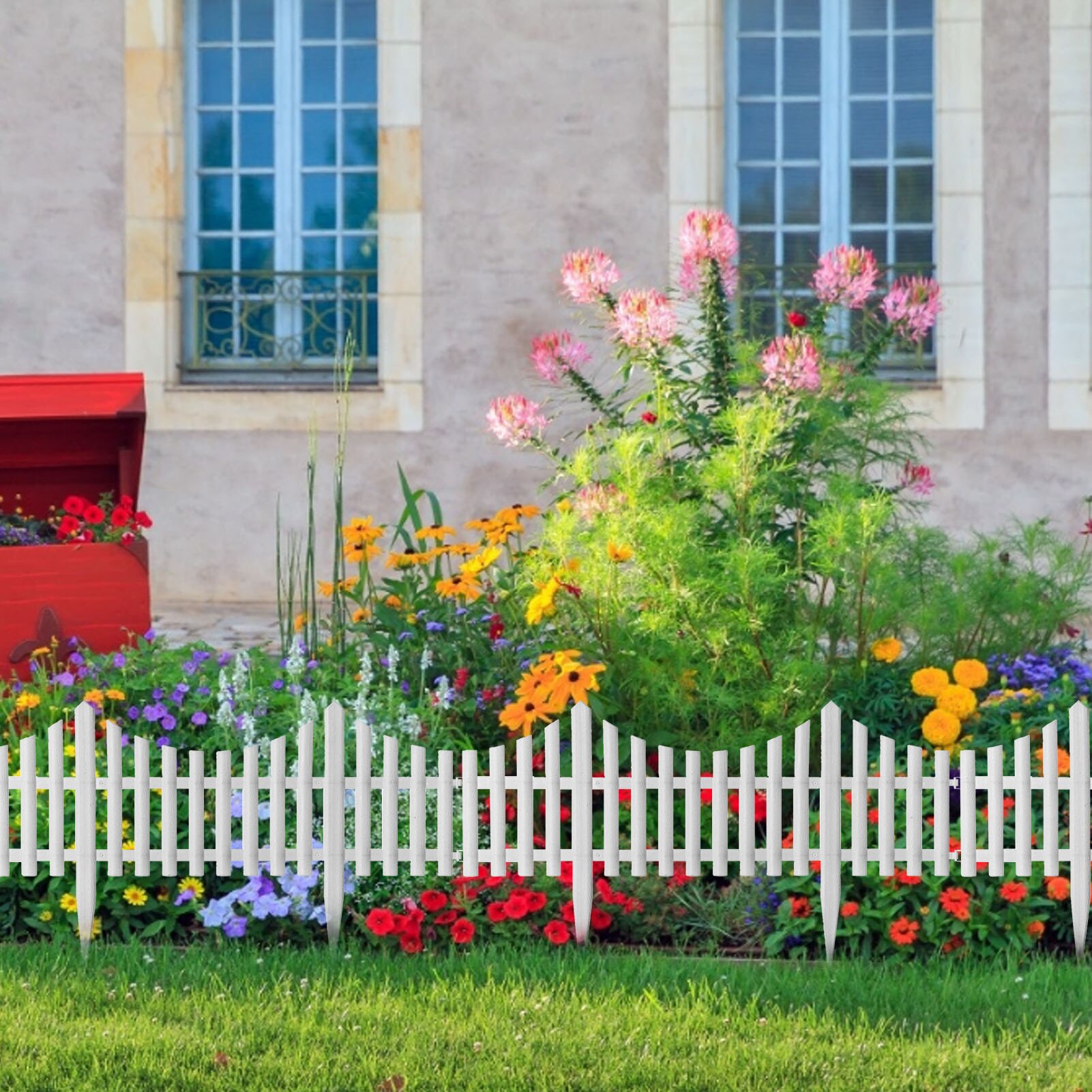 4Stck Lattenzaun Kunststoff Garten Grenze Rand Garten Hochzeit Dekor Garten Gemüse Kleinen Zaun DIY Dekoration