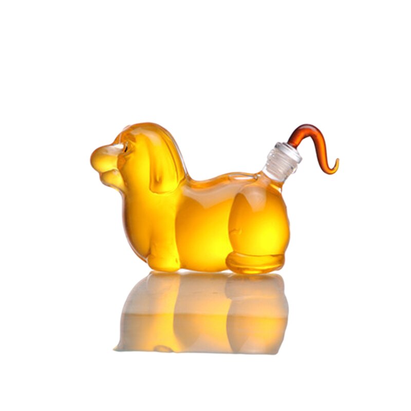 12 style animal shaped novelty wine bottle lead-free glass barware men whiskey decanter for Liquor Scotch Bourbon: Dog