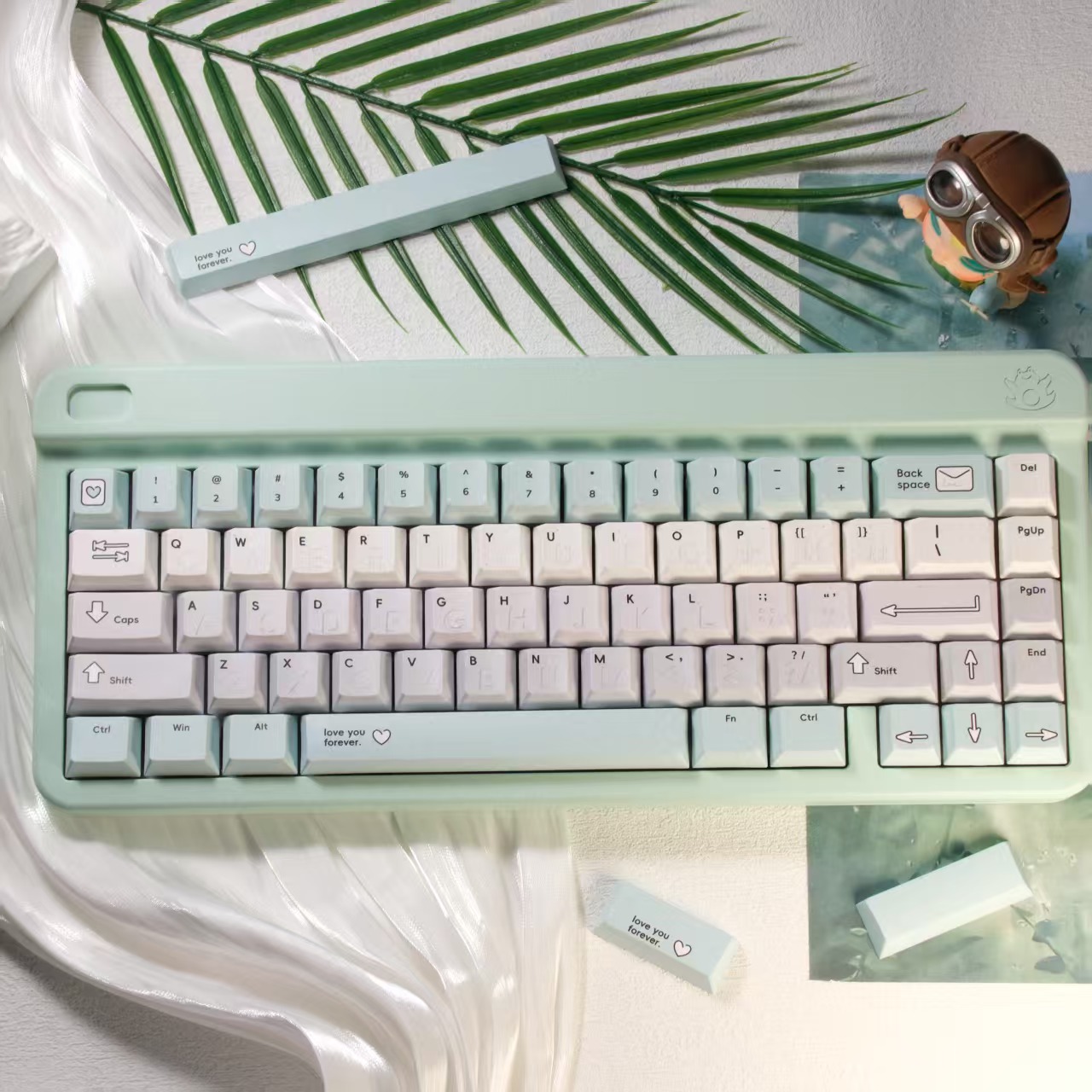 Tapa de teclado con letras de amor, 146 teclas, adecuada para teclado mecánico, Material duradero resistente al desgaste PBT, altura Original