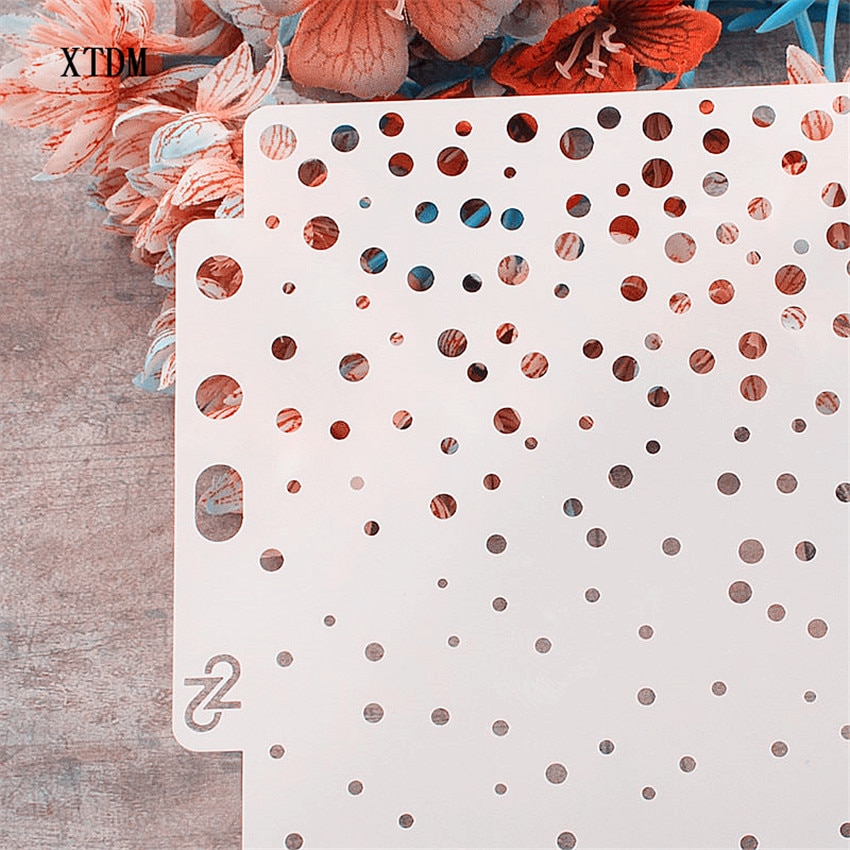 Small circle shield DIY cake scrapbook stencils hollow Embellishments printing lace ruler Valentine's Day