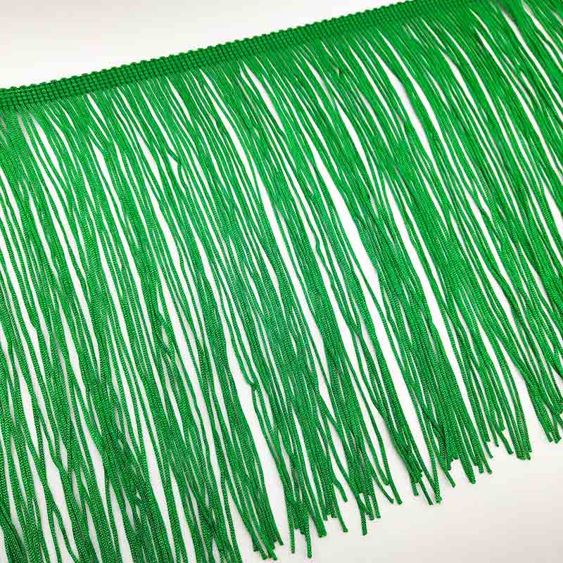 Ruban à franges en dentelle blanche de 50CM de Long, 15CM de large, pour bricolage, robe latine, vêtements de scène, accessoires: Green