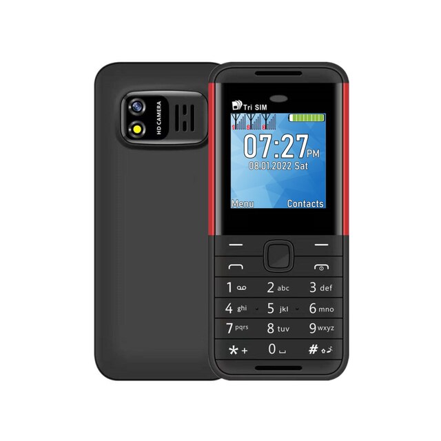 Servo  bm5310 3 sim-kort 3 standby mini-mobiltelefon automatisk opkaldsoptager bluetooth-opkald hurtigopkald magisk stemme 1.3 " mobiltelefon: Sort