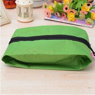 Bolsa de almacenamiento de tela Oxford para zapatos, organizador de zapatos de viaje, impermeable, conveniente, para maquillaje, clasificación de zapatos con cremallera: green