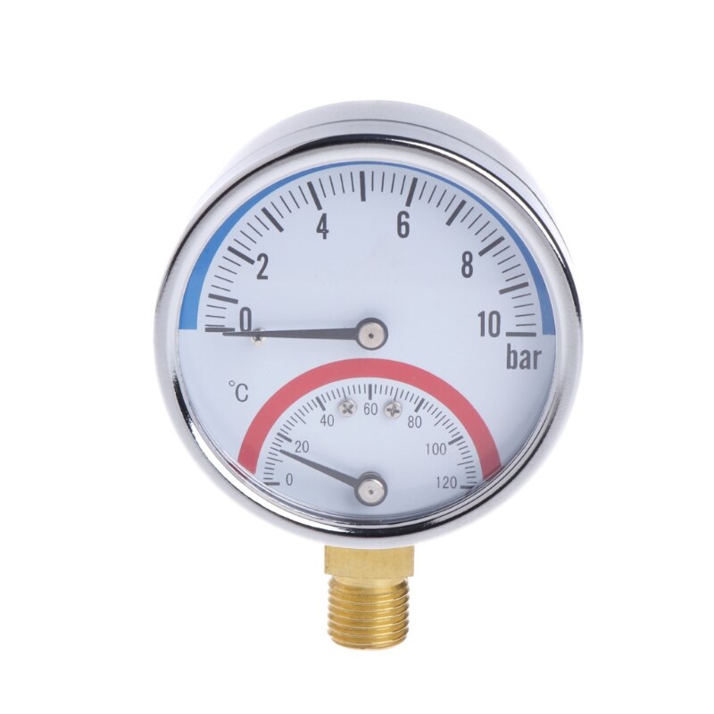 10 Bar Temperatur Manometer Meter G1/4 Gewinde 2 in1 Thermometer Monitor