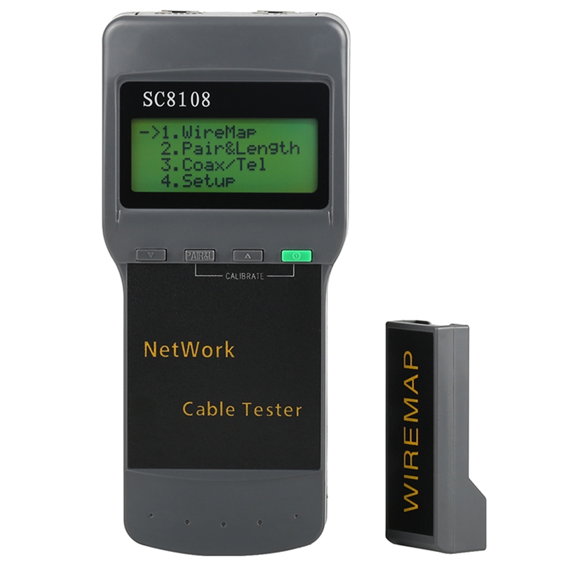 SC8108 Draagbare Lcd Netwerk Tester Meter En Lan Telefoon Kabel Tester En Meter Met Lcd-scherm RJ45