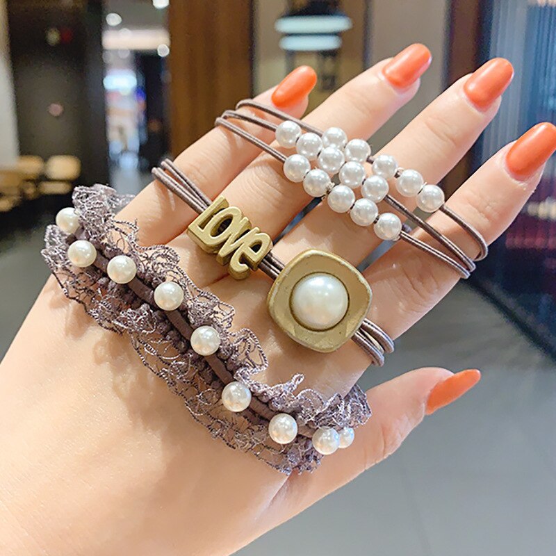 FACEINS Hair Accessories Elastic Hair Bands For Women Rubber Hair Rope Sets Female Hair Jewelry Accessories For Girls