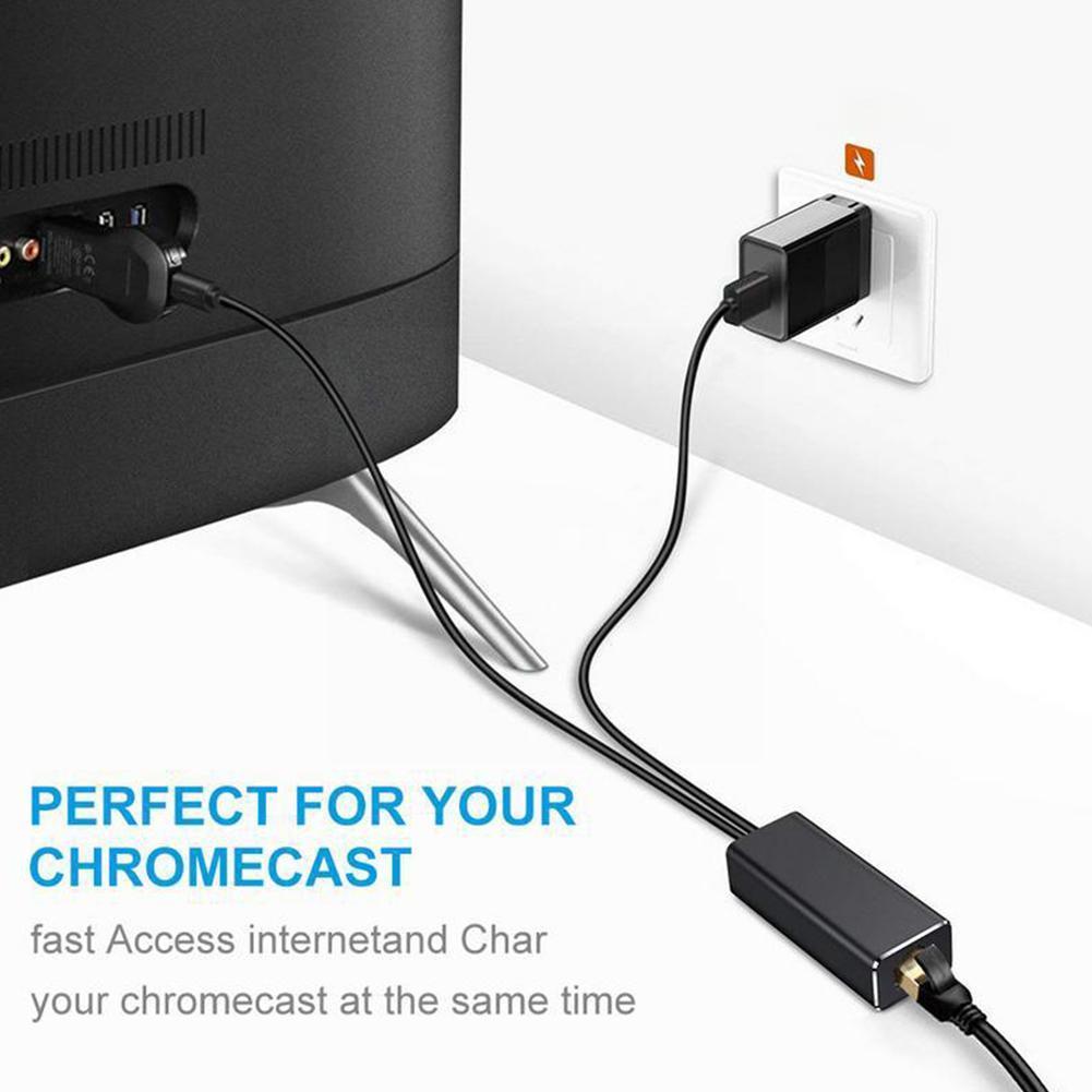 Adaptador Ethernet para Chromecast, USB 2,0 a RJ45 para Google Home, Chromecast 2 1, Ultra Audio Fire TV Stick, red Micro USB J7C2