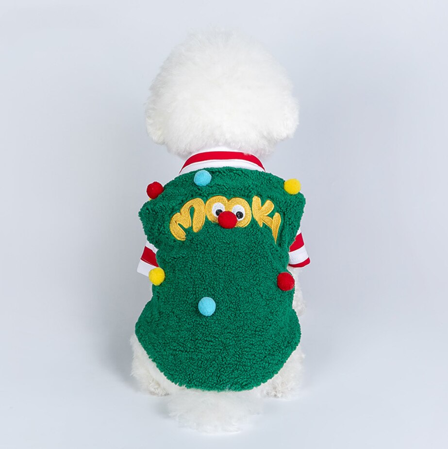 Vêtements de noël pour animaux de compagnie, gilet boule d&#39;agneau, thème de noël, pour chien et chat