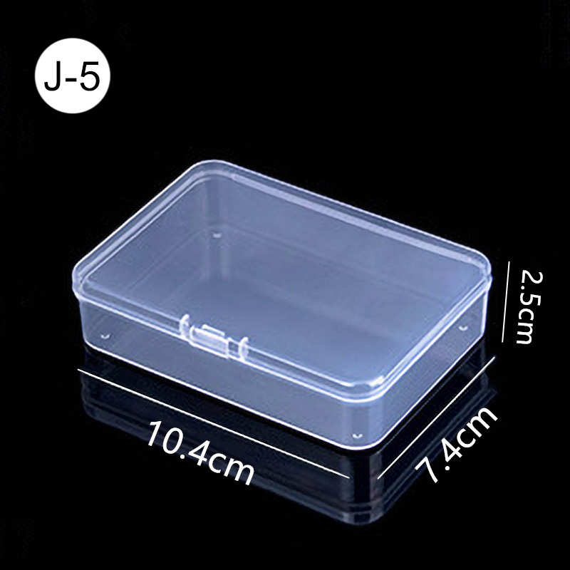 Mini cajas rectangulares de plástico transparente para almacenamiento de joyas, contenedor, caja de embalaje para pendientes, anillos, cuentas, colección de artículos pequeños: Morado