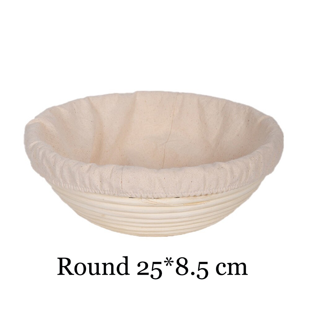 Rattan Bread Proofing Basket Natural Oval Rattan Wicker Dough Fermentation Sourdough Banneton Bread Basket: Round25x8.5
