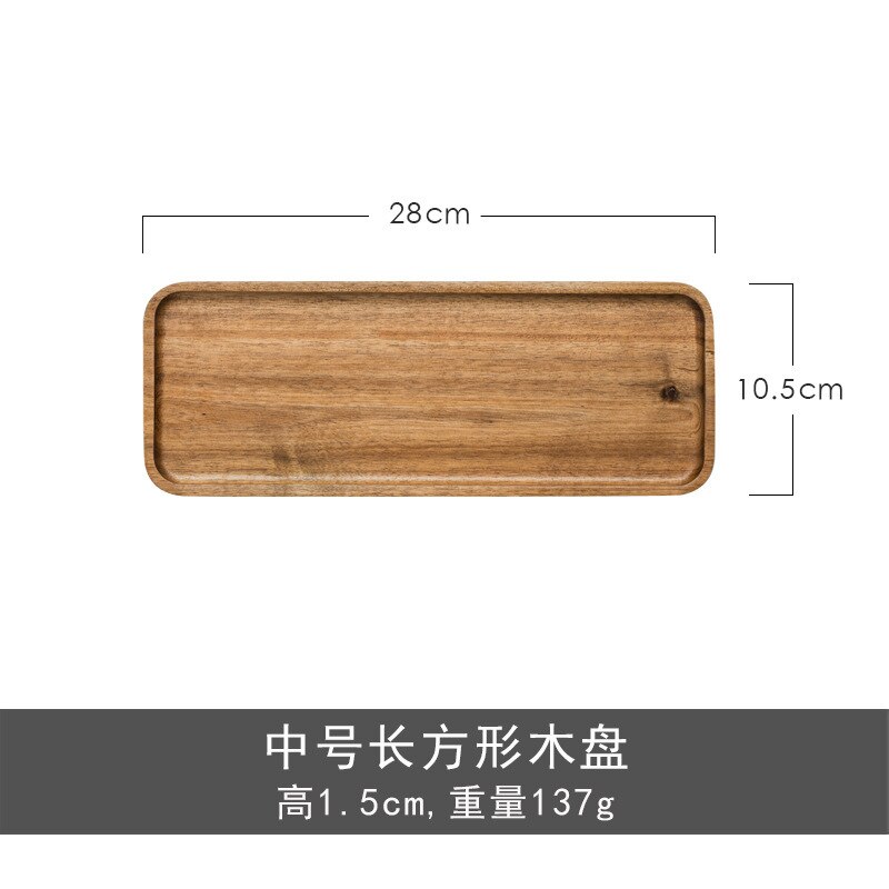 Plateau en bois d&#39;acacia japonais, rectangulaire, en bambou, pour tasse de thé, de style nordique: medium