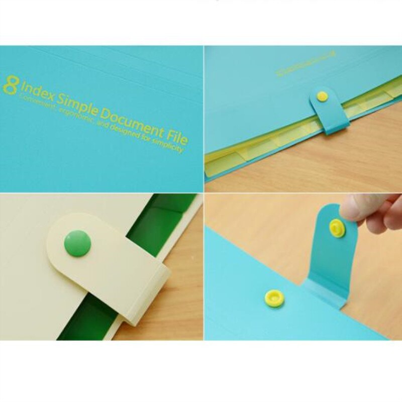 1pc 8 index eenvoudige document A4 display boek PP bestand uitbreiden portemonnee map papier classificatie orgel pakket Filing Producten