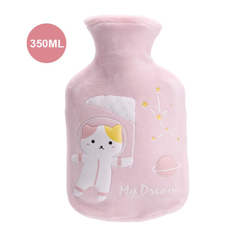Sød kat trykt vandflaske håndvarmer stress smertelindringsbehandling vinter varm varme piger håndfødder vandpose 350ml: C
