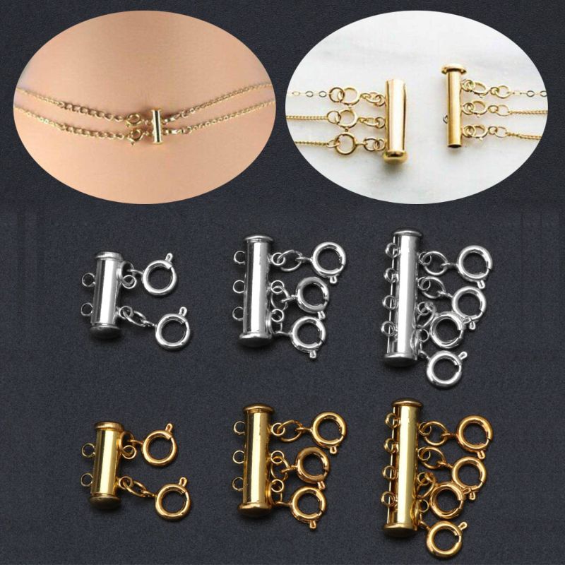 Multi-strand buckle lobster clasp necklace magnetic tube lock jewelry joint suitable for Christmas