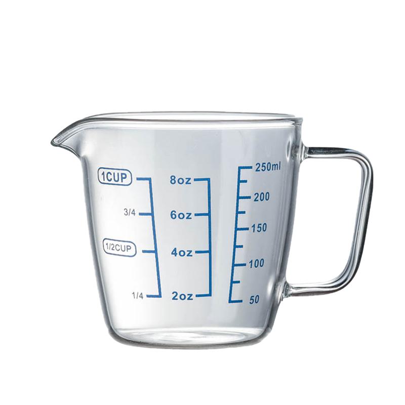 250ml/500ml Measuring Cup High Borosilicate Glass Heat Resistant Measuring Glass for Kitchen Restaurant: 250ml