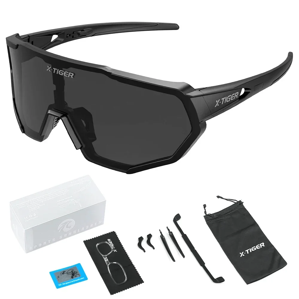 X-tiger landsvägscykel polariserade cykelglasögon  uv400 herr- och damglasögon utomhussporter landsväg mtb cykel ridglasögon solglasögon: Vit