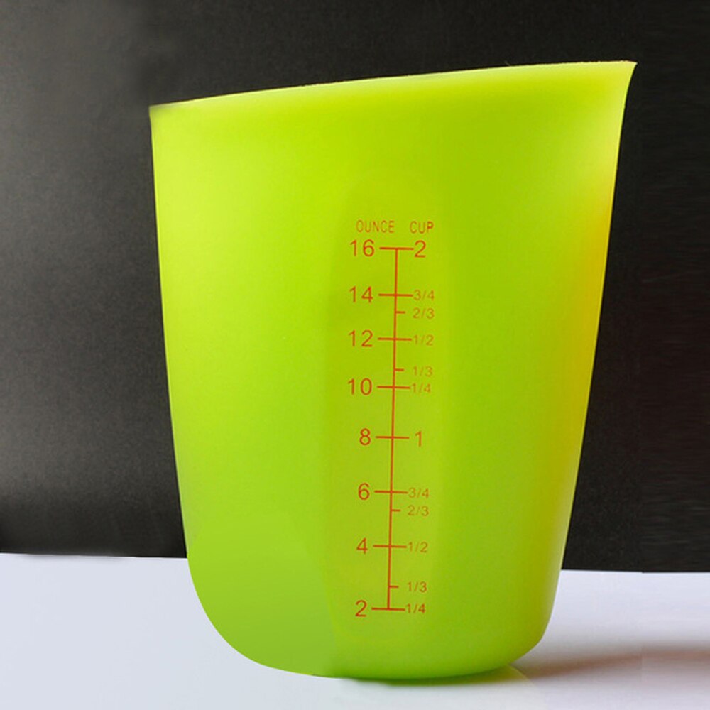 250Ml Siliconen Voedsel Maatbeker Maatbeker Koken Bakken Keuken Meetinstrumenten Wit Groen Roze: green
