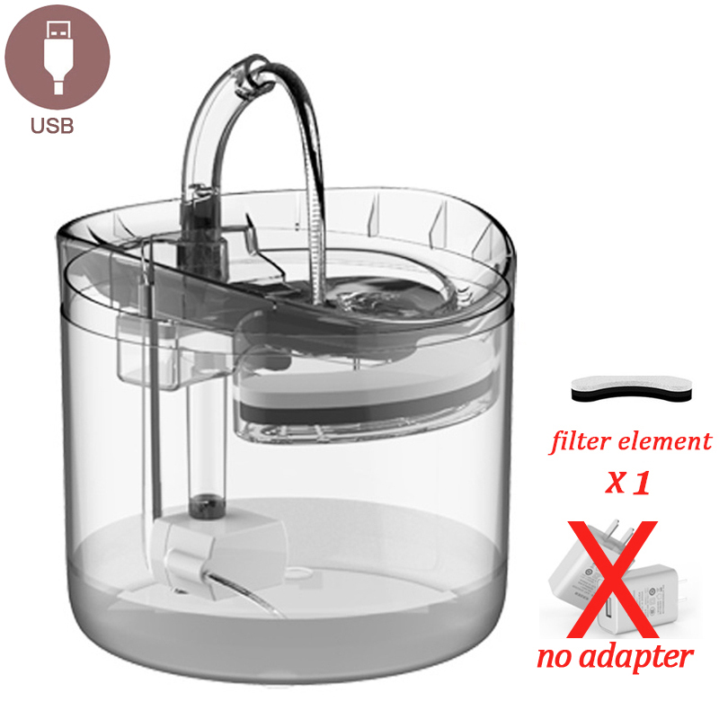 Abreuvoir Intelligent avec capteur de mouvement pour animaux de compagnie, abreuvoir automatique pour chats et chiens, 2l, alimentation USB: B-01Without sensor