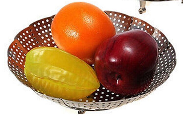 Vaporera de acero inoxidable, estante de vapor, cajón, cocina, tazón de vaporera plegable, cesta vaporera de frutas y verduras